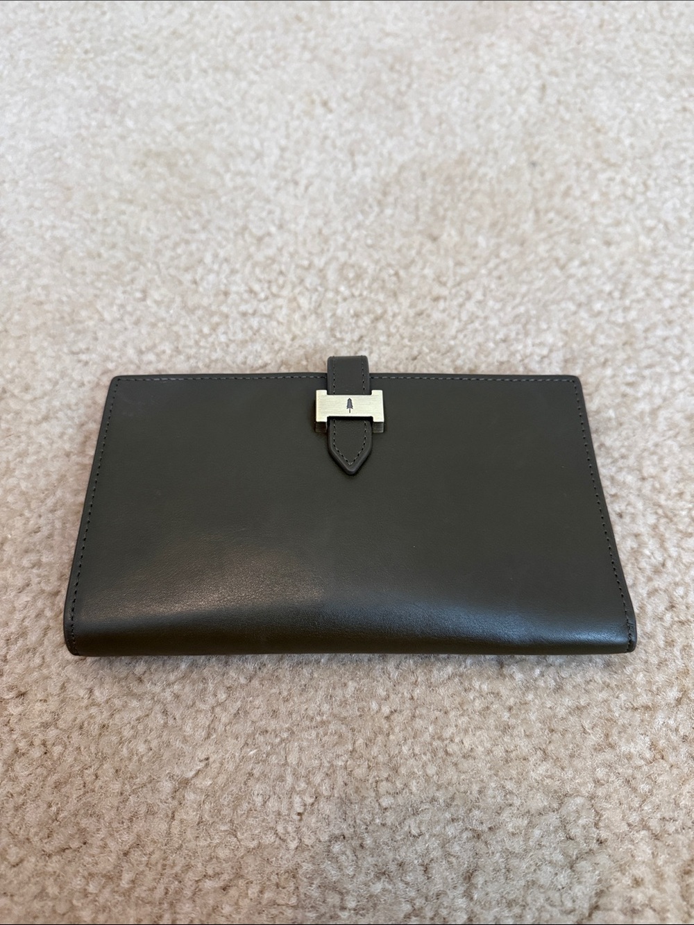Women’s Black Leather Wallet with Silver Hardware